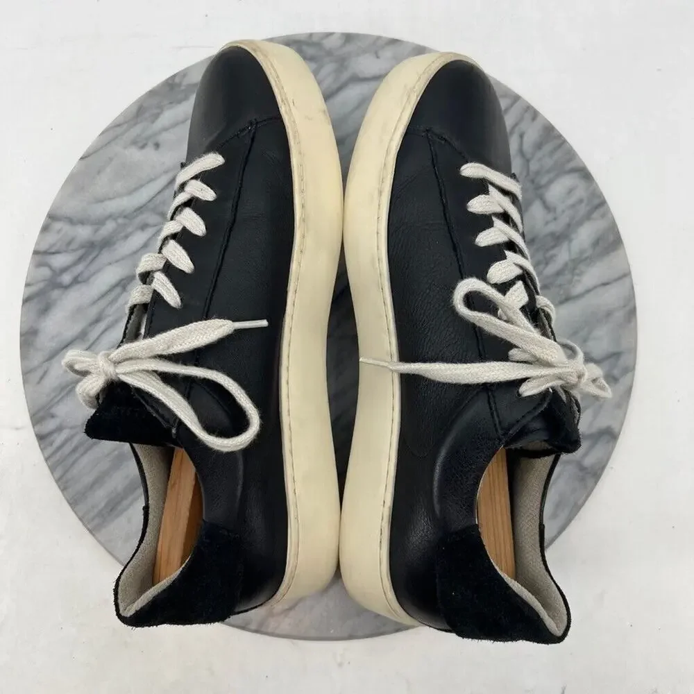 Allsaints Womens 10 Sneaker Black Leather Low Top Shana Trainer *Missing Insoles